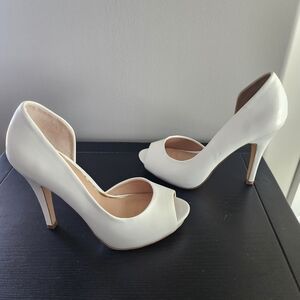 Call it Spring White Platform Heels